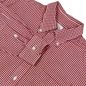 J Press Classic Button Down Shirt Mens M Red Gingham Check 100% Cotton Ivy Style